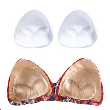 Imagem de TUPANDY 1 par de almofadas de sutiã transparentes, realçadores de seios de silicone, triangulares, enchimentos de gel de biquíni, enchimentos de gel de biquíni, almofadas push up, sutiã esportivo de