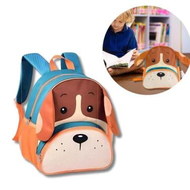 Imagem de Mochila Escolar Infantil Com Alça De Costa 3d Cachorro - Clio Pets
