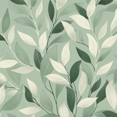 Imagem de Mounting UP Papel de parede para decoração de casa cozinha papel de parede folhagem verdejante de vinil removível papel de prateleira autoadesivo e forro de gaveta para casa, oficina e escritório 43,9