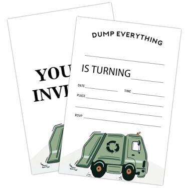 Imagem de Convites de festa de aniversário de escavadeira de construção, presentes de festa de aniversário para meninos e crianças, decoração de artigos de festa de escavadeira de aniversário, decorações