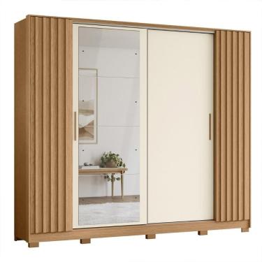 Imagem de Guarda Roupa Casal 270cm 4 Espelhos Jacarandá Flex Off/freijó - Albatroz