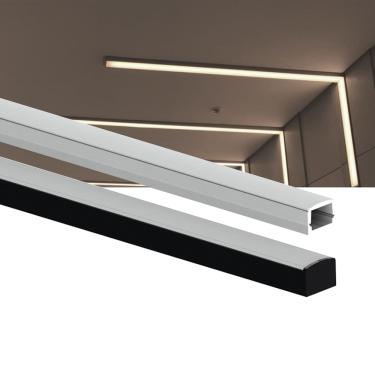 Imagem de Perfil Para Fita de Led Sobrepor Taschibra Sope Kit 3 Metros Preto