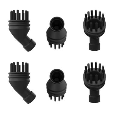 Imagem de Vykyntow Pacote com 6 escovas de nylon de substituição para limpador a vapor, acessórios de limpeza a vapor, peças compatíveis com Flgocexs/MiKoSoRu EM-302/YSEAGA HY-308/Outspurge/Wellcows WHL-609
