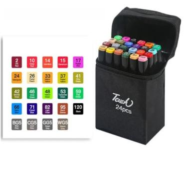 Imagem de Kit Canetinha Touch 24 Cores Estojo Portátil