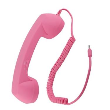 Imagem de Aparelho De Telefone Para Celular, Aparelho De Telefone Retrô Com Conector De 3,5 Mm Receptor De Telefone Celular Receptor Portátil De Fone De Ouvido Antigo Para Telefone Celular(Rosa)