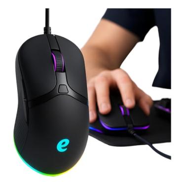 Imagem de Mouse Ergonomico Com Fio Usb Ótico Alta Precisão 3200DPI Destro Canhoto PC Notebook Computador Gamer Casual