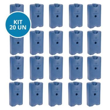 Imagem de Kit 20 Gelo Placa Gel Artificial Reutilizável Rígido 200ml - Gelotech
