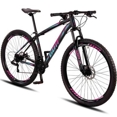 Imagem de Bicicleta Aro 29 Alumínio Gott 24v Freio a Disco T-Force - Preto/Rosa Azul - 19