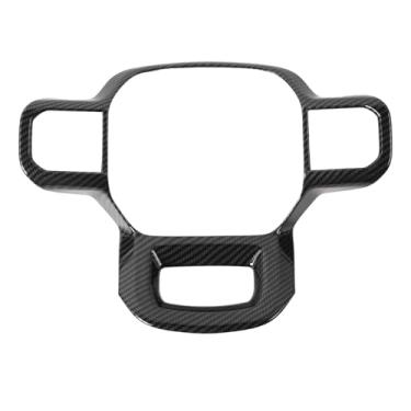 Imagem de Linskip Acabamento de volante compatível com acessórios Ford Expedition 2022-2024, capa de volante para acessórios internos de expedição fibra de carbono preta