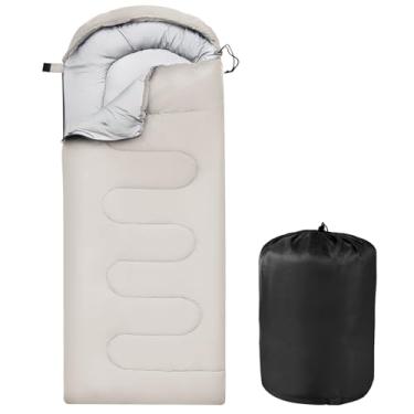 Imagem de OBTANIM Sacos de Dormir Portátil Impermeável Espessado Camping Saco de Dormir para Adultos Crianças 4 Estações Clima Frio ou Quente Mochilão, Caminhadas, Montanhismo, Uso Interno e Exterior (Cinza)