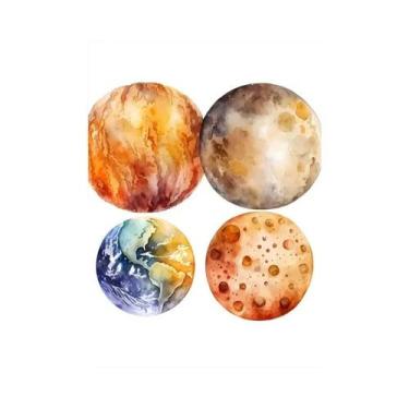 Imagem de Arte De Parede Para Quarto Infantil Com Tema De Astronauta, Espaçonave