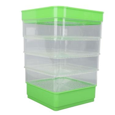 Imagem de Luocute Kit Sprouter Empilhável, 4 Camada Espaço Saving Mini Plant Grow Bandejas Microgreens Bandeja Crescente para Brotos de Feijão Com Material Plástico (Sem costa de sol)