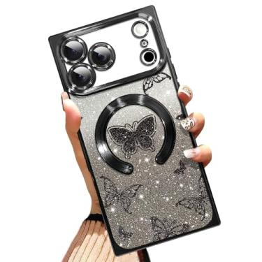 Imagem de AIGOMARA Capa de telefone para iPhone 17 Pro de 6,3 polegadas [compatível com MagSafe] Capa de telefone de TPU macia à prova de choque resistente a arranhões para mulheres - preta