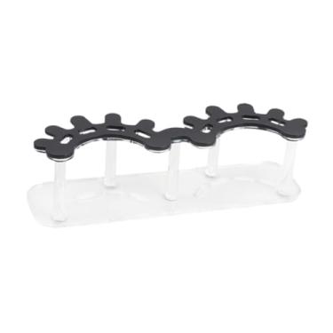 Imagem de KiBcsLic Suporte para pinças para salão de beleza, 8 compartimentos, fácil acesso, leve e elegante, suporte para pinças para penteadeira, espaço de trabalho e, Preto