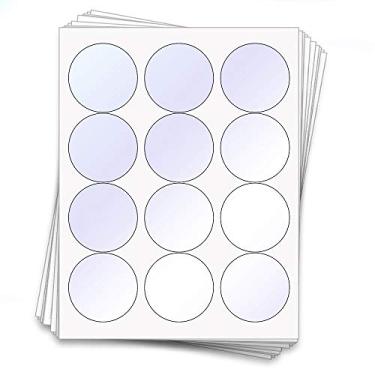 Imagem de Etiquetas de 120 folhas para tampas de potes de conserva, 6,3 cm, brilho claro (jato de tinta)