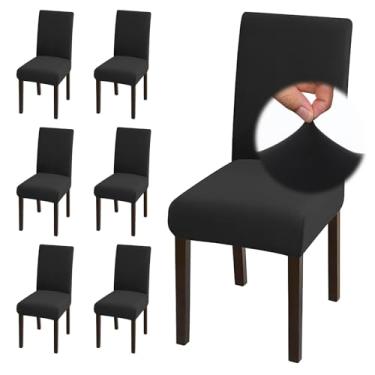 Imagem de Ptwola Conjunto de 6 capas elásticas para cadeira de sala de jantar, capas removíveis e laváveis para cadeiras elásticas, protetores de assento para casa, restaurante, cozinha, banquete, hotel