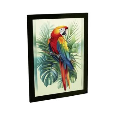 Imagem de Quadro Decorativo Arara Aves Floresta Ilustração Decoração Poster Quarto Sala