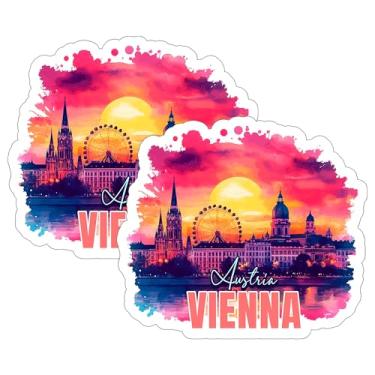 Imagem de Adesivo Vienna Áustria de 10 cm pacote com 2 - Decalque de vinil impermeável para laptop, garrafa de água, copo de carro - Adesivos duráveis e estéticos de longa duração para adultos ID45039