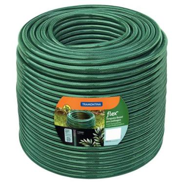Imagem de Mangueira Flex 3/4 polegada Tramontina Verde em PVC 3 Camadas 100 m