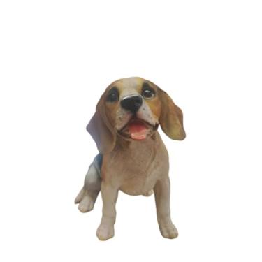 Imagem de Estátua Escultura Decorativa Cachorro Beagle Sentado Com Língua De Fora 31cm