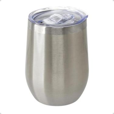 Imagem de Copo Cuia Térmico 350ml com Tampa Antivazamento  Aço Inox Dupla Parede