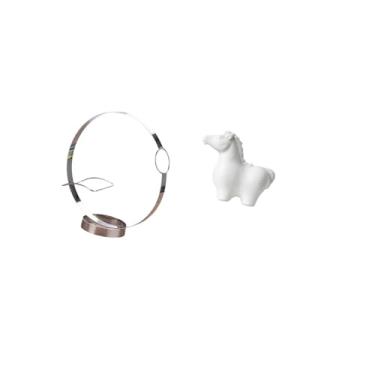 Imagem de Fenteer Suporte para Garrafas de Vinho de Ferro de Porcelana, Estatueta, Estátua de Cavalo, Escultura de Animal Decorativa, Ornamento de Mesa, Organizador de