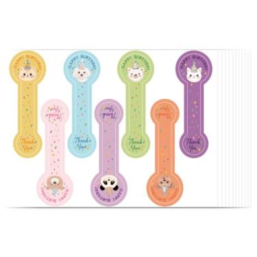 Imagem de GOMAKERER 400 adesivos de selos de cozimento de alimentos, embalagem de feliz aniversário, etiquetas de selagem de pirulito, adesivos autoadesivos de padaria para caixa de bolo, latas, potes, xícaras