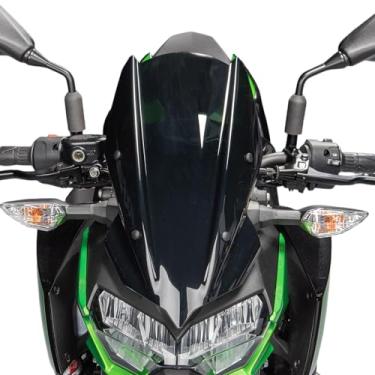 Imagem de TAZGANTAX Para-Brisa De Motocicleta Compatível Com Kawasaki Z 400 Z400 2019 2020 2021 2022 2023 2024 Defletor Vento Esportivo Proteção Carenagem Visor Bolha Dupla Viser (Fumê)