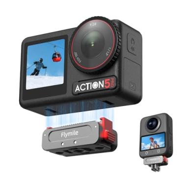 Imagem de BRDRC Suporte adaptador magnético de liberação rápida Action 5 Pro, base de expansão de liga de alumínio com orifício de parafuso de 1/4 para adaptador Go Pro, compatível com DJI Osmo 360, Action 5