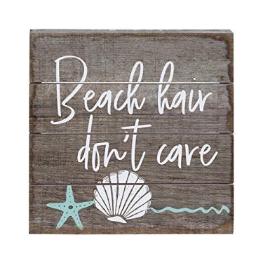 Imagem de Sincere Surroundings Perfect Pallet Petites 15cm x 15cm Wood Sign, Beach Hair, Don't Care