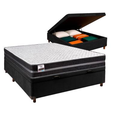 Imagem de Colchão Casal Molas Ultralastic + Bau Preto - Bogota Inducol