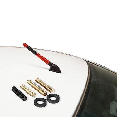 Imagem de Antena de fibra de carbono, antena de rádio de fibra de carbono curta de 12 cm, antena automotiva curta de fibra de carbono, mini antena de carro, substituição de antena universal de carro para Ford