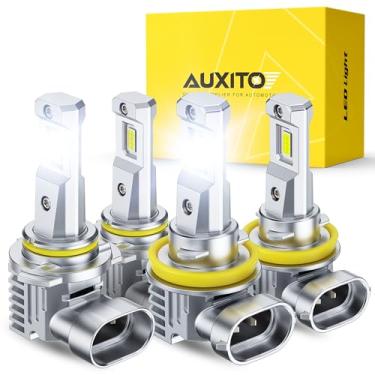 Imagem de AUXITO Lâmpadas LED 9005 H11, lâmpadas HB3 H8 900% mais brilhantes, Plug N Play, vida útil de 20 anos, sem cintilação, 99% de compatibilidade, 4 peças