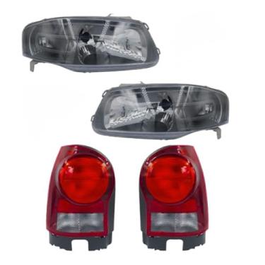 Imagem de Kit Par Farol M.cinza+par Lanterna Gol G4 Fumê 2006 Á 2013