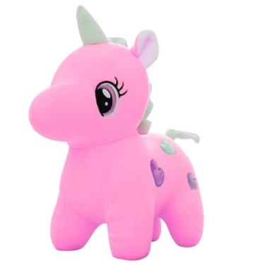 Imagem de Unicórnio de Pelúcia 34cm Cores Sortidas – Brinquedo Infantil Macio e Decorativo (ROSA)