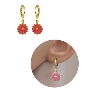 Imagem de Brinco Infantil Florzinha do Campo Folheado Ouro 18k Antialérgico - MI
