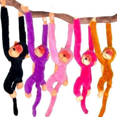 Imagem de Macaco Braço Longo Macaquinho De Pelúcia Com Som E Luz - Europio, Pret