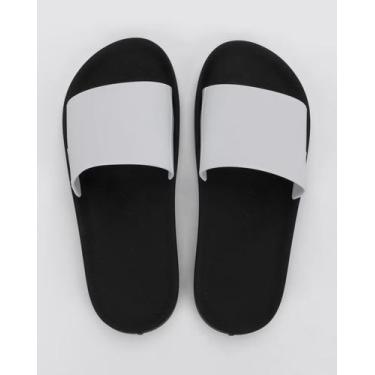 Imagem de Chinelo masculino rider feel slide preto/branco - n. 43/44, 43