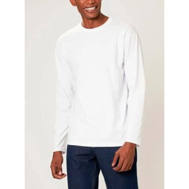 Imagem de Camiseta Manga Longa Malwee 1000006659 Masculina Gola Redonda Algodão 