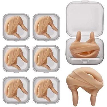 Imagem de Clipe de nariz à prova d'água de gel de sílica para natação com cordão elástico macio para adultos, bege (pacote com 8)