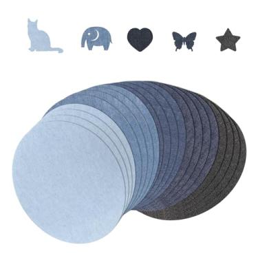 Imagem de 20 peças de remendos de jeans passados a ferro no interior, 5,3 x 4,3 polegadas, 5 cores, remendo decorativo, jeans, remendo, remendo, tecido, algodão puro, para bolsas, calças, bolsos, joelhos