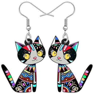 Imagem de Brincos de gato de anime de acrílico fofos joias divertidas para gatos presentes exclusivos para mulheres berloques, Medium, Acrílico, Sem pedra preciosa