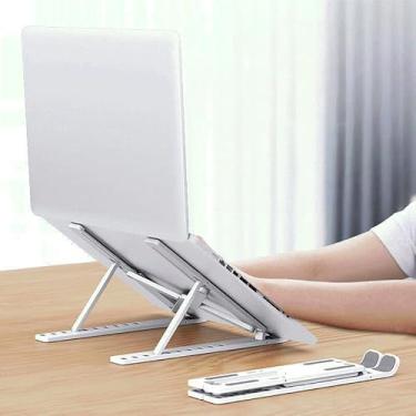 Imagem de Suporte de laptop para mesa, suporte de notebook portátil dobrável, suporte ventilado para notebook para laptops de 10 a 15,6 polegadas, tablets - branco