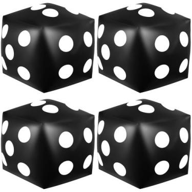 Imagem de Dados infláveis Mototo Jumbo de 4 peças, 32 cm, pretos