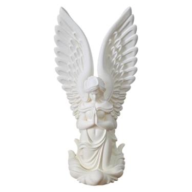 Imagem de Anjo Decorativo 3D em PLA Biodegradável, Branco, 20cm, Escultura Moderna Minimalista para Altar e Decoração Religiosa, Acabamento Fosco, Arte Sacra Contemporânea