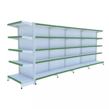 Imagem de Gondola Centro 170 Fit Ate 4 Metros 1 Ponta Branco 45b Pe Verde - AMAP