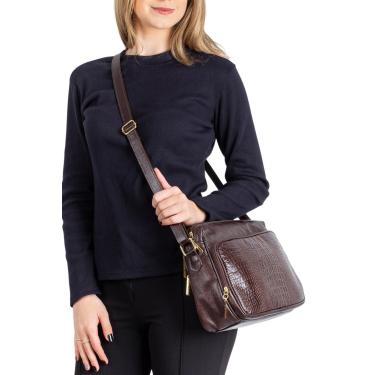 Imagem de Bolsa de couro croco tiracolo Anita