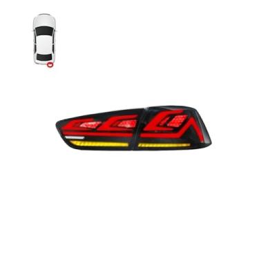 Imagem de Luzes traseiras compatíveis para Mitsubishi Lancer Evo Sedan 2008 2009 2000 2011 2012 2013 2014 2015 2016 2017 Luz traseira Aviso de freio Parar(Black Right Only)