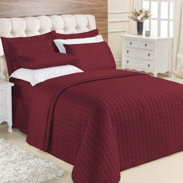 Imagem de Kit Cobre Leito Colcha Veneza King 3 Peças Hipercal 180 Fios - Vinho
