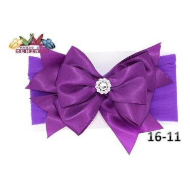 Imagem de 1 Faixa Cabelo Meia Seda Bebe Laços Headband  - Mundo das Meninas, rox
